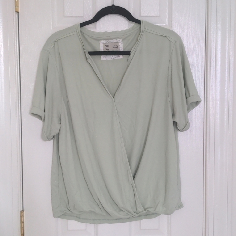 Anthro | Saturday Sunday Green Blouse - M